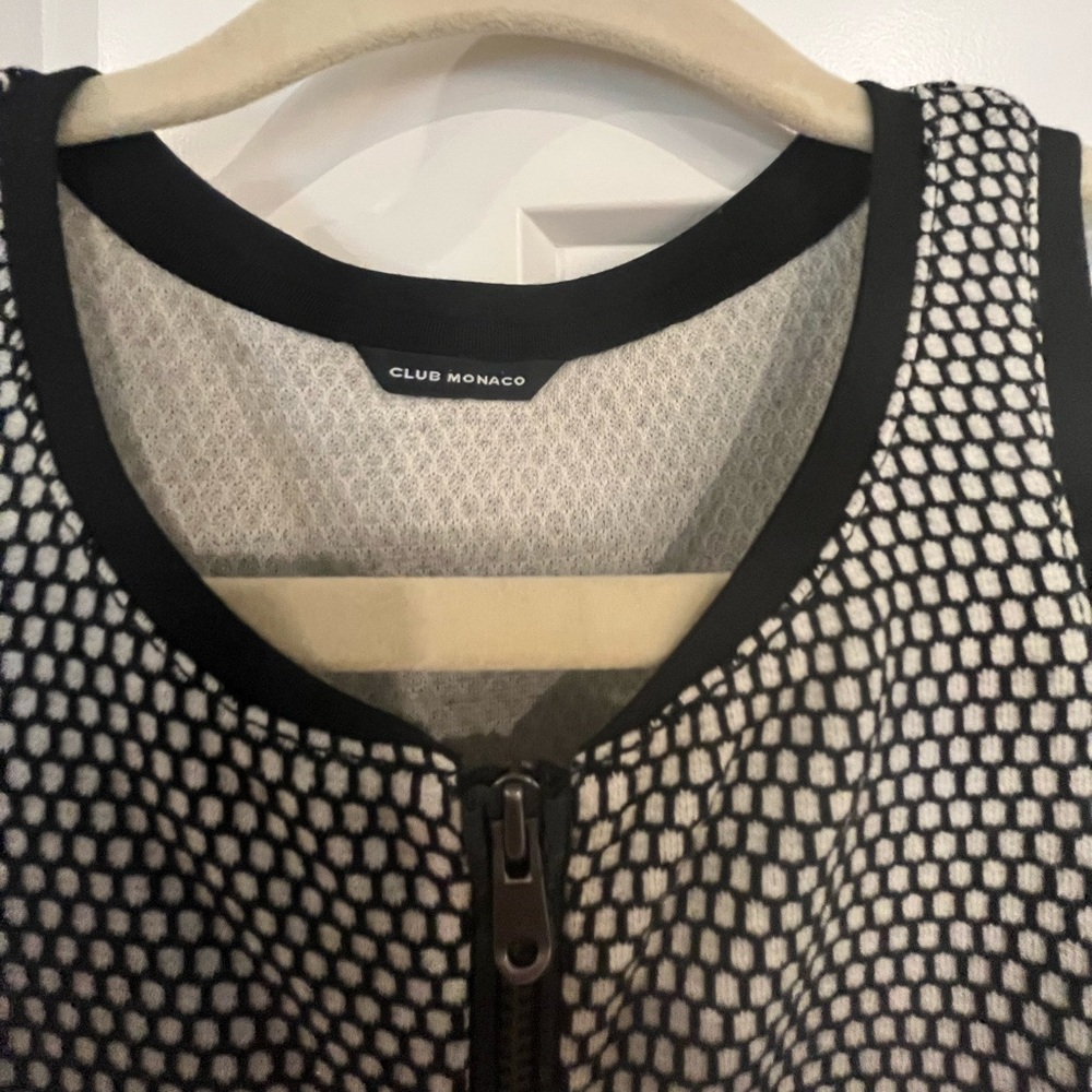Club Monaco Black and Cream Midi Dress